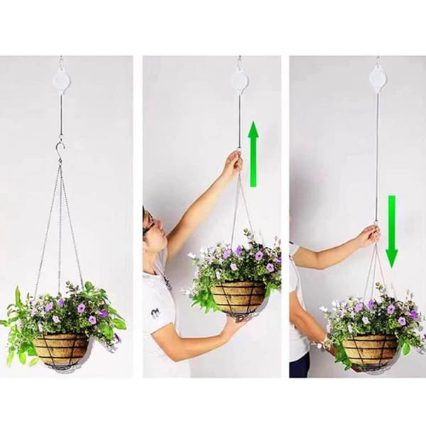 2stk justerbare hengekroker for blomsterpotter | Heve og senkede hengere