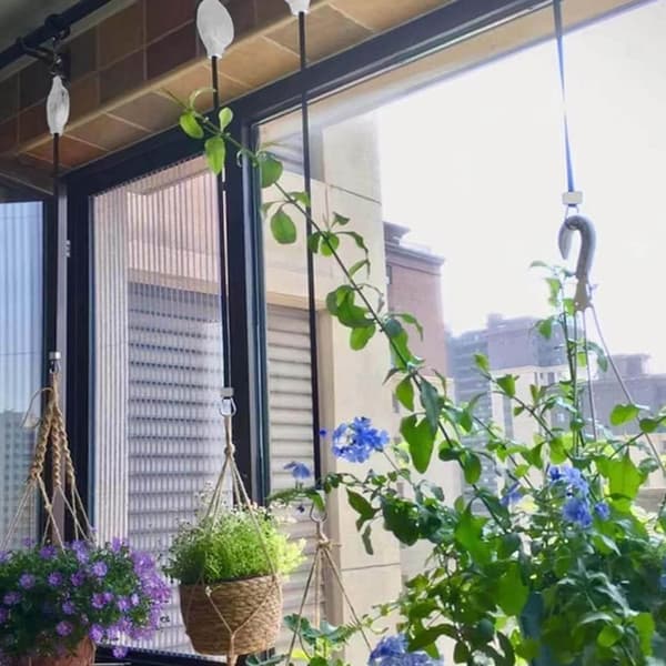 2stk justerbare hengekroker for blomsterpotter | Heve og senkede hengere