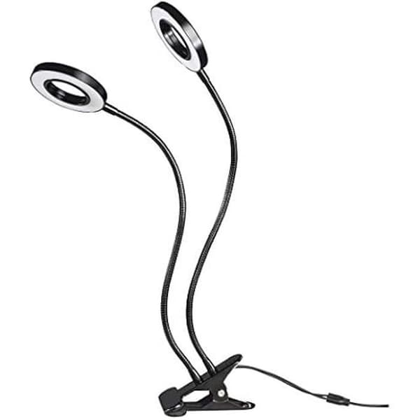 LED-lampa för växter - XAVAX - Circle - 48 LED (18 W) - 3 ljuslägen - USB uppladdningsbar Svart