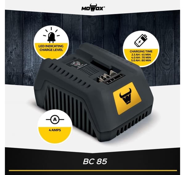 MoWox, Snabbladdare 4A, 200W, Lämplig för Mowox 40V Li-Ion-batteri, BC 85