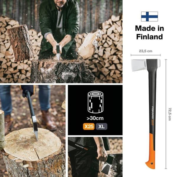 Merlin FISKARS X25/XL för klyvning av mycket stora stockar