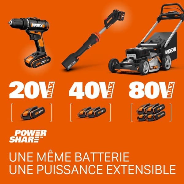 Worx - WG330E.9 - NITRO - 20V Borstlös sladdlös sax/beskärare - (Levereras utan batteri eller laddare) - Svart/Orange