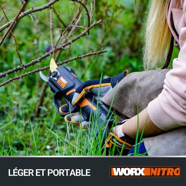 Worx - WG330E.9 - NITRO - 20V Borstlös sladdlös sax/beskärare - (Levereras utan batteri eller laddare) - Svart/Orange