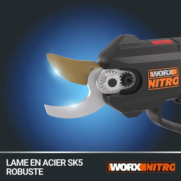 Worx - WG330E.9 - NITRO - 20V Borstlös sladdlös sax/beskärare - (Levereras utan batteri eller laddare) - Svart/Orange