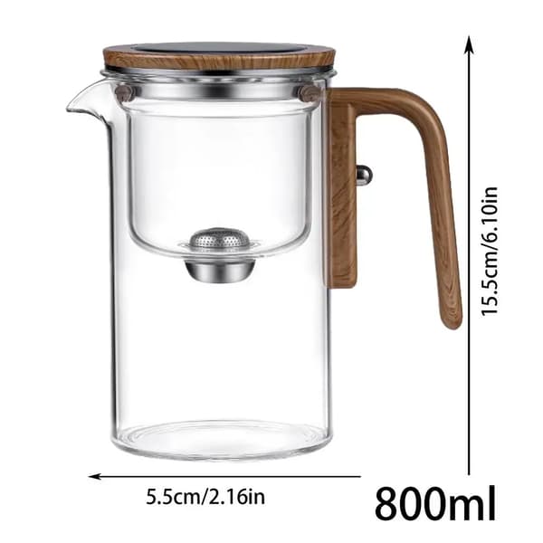 Glas Teapot, 800ml Kapacitet, Brugervenlig Brygning,800 ml