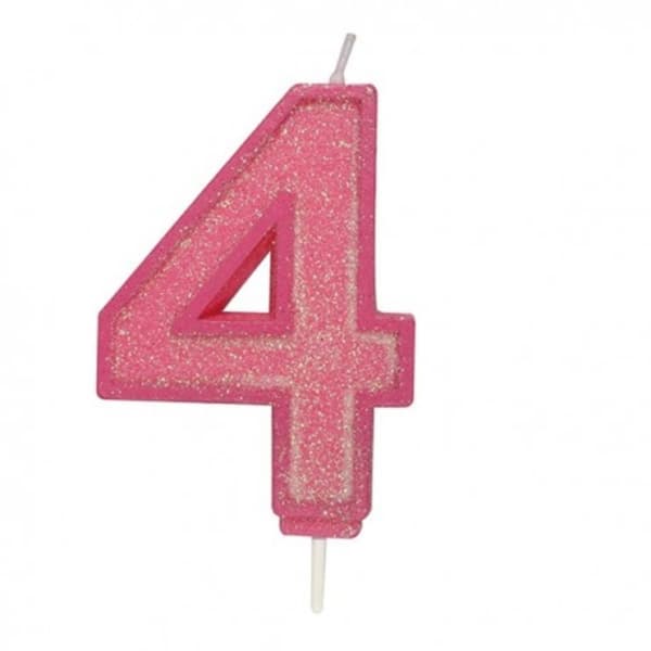 4 Stort Ljus Pink Sparkle 1 st