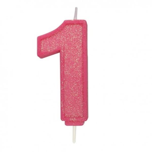 1 Stort Ljus Pink Sparkle 1 st