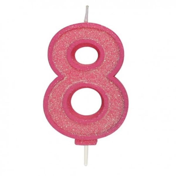 8 Stort Ljus Pink Sparkle 1 st