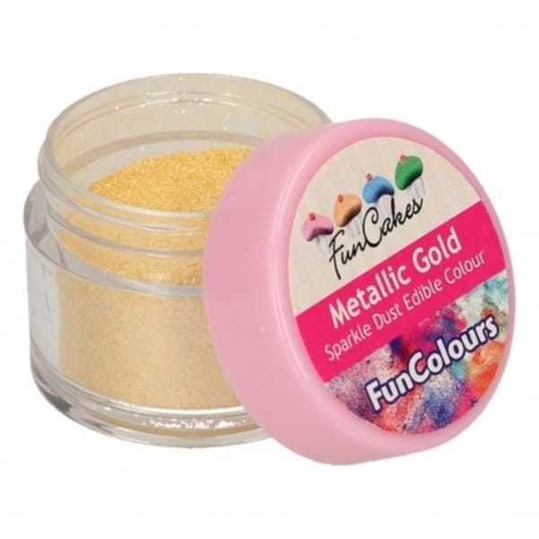 Metallic Gold Sparkle Dust Pulverfärg FunCakes 3,5g