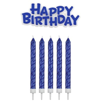 Happy Birthday Blue Tårtljus PME