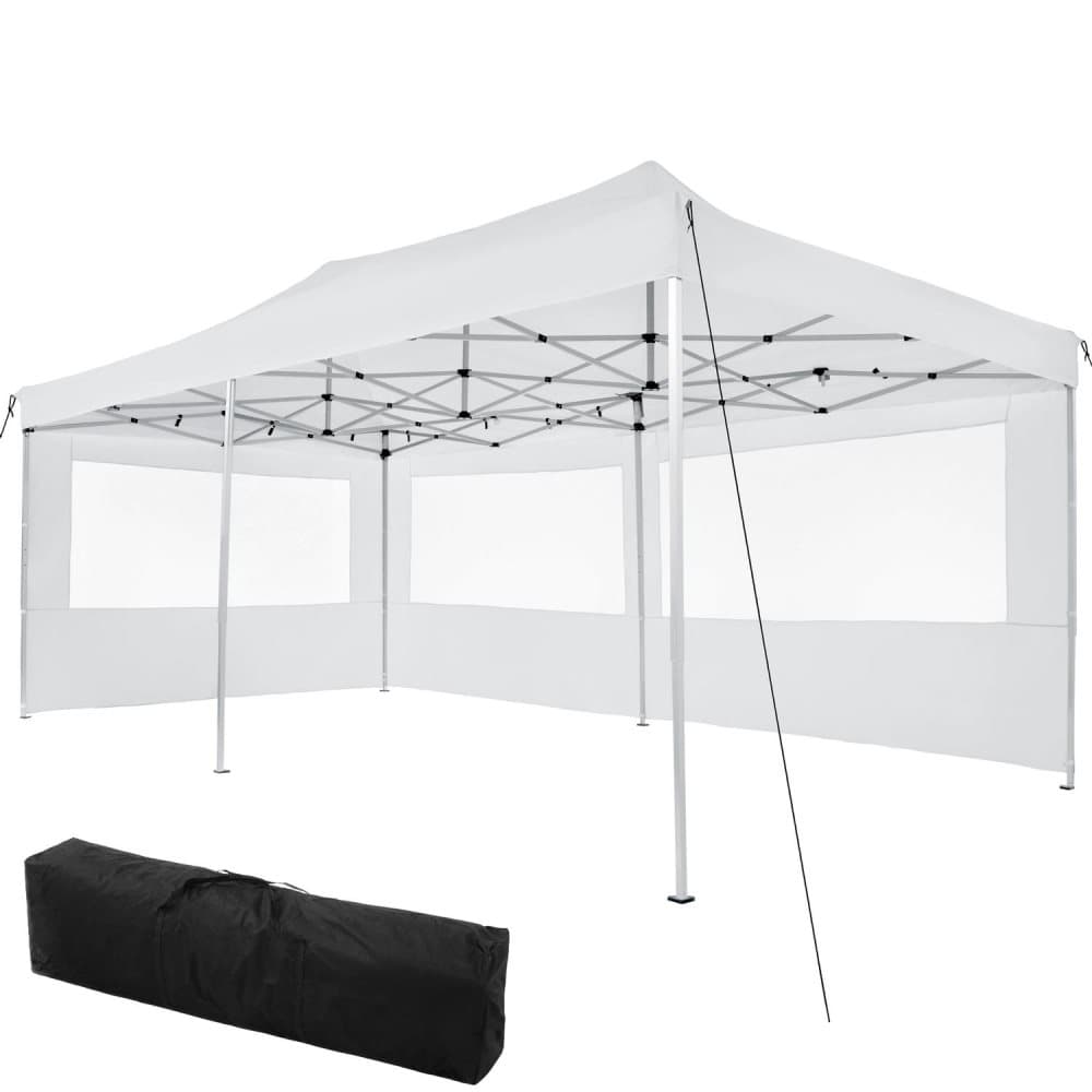 Easy up pavillon Viola 3x6 m med 2 sidestykker - hvid