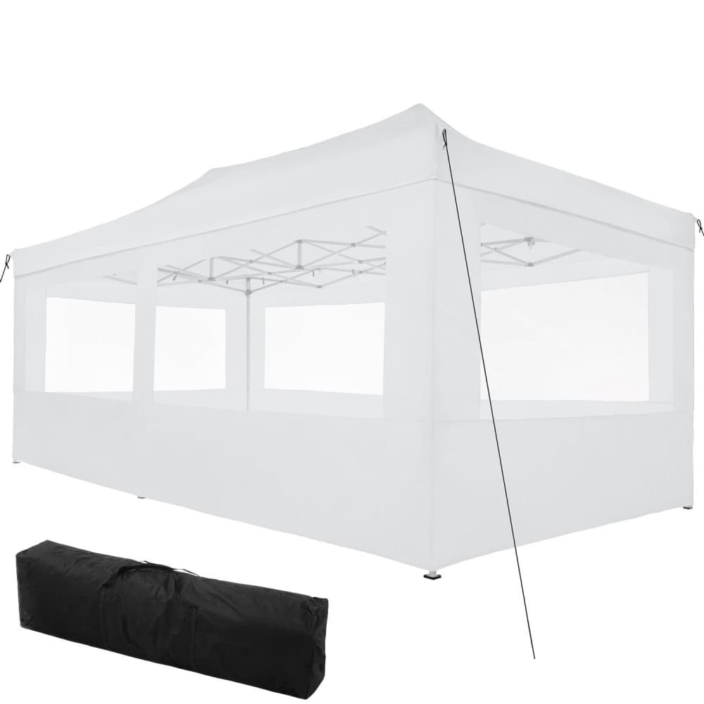 Easy up pavillon Viola 3x6 m med 4 sidestykker - hvid