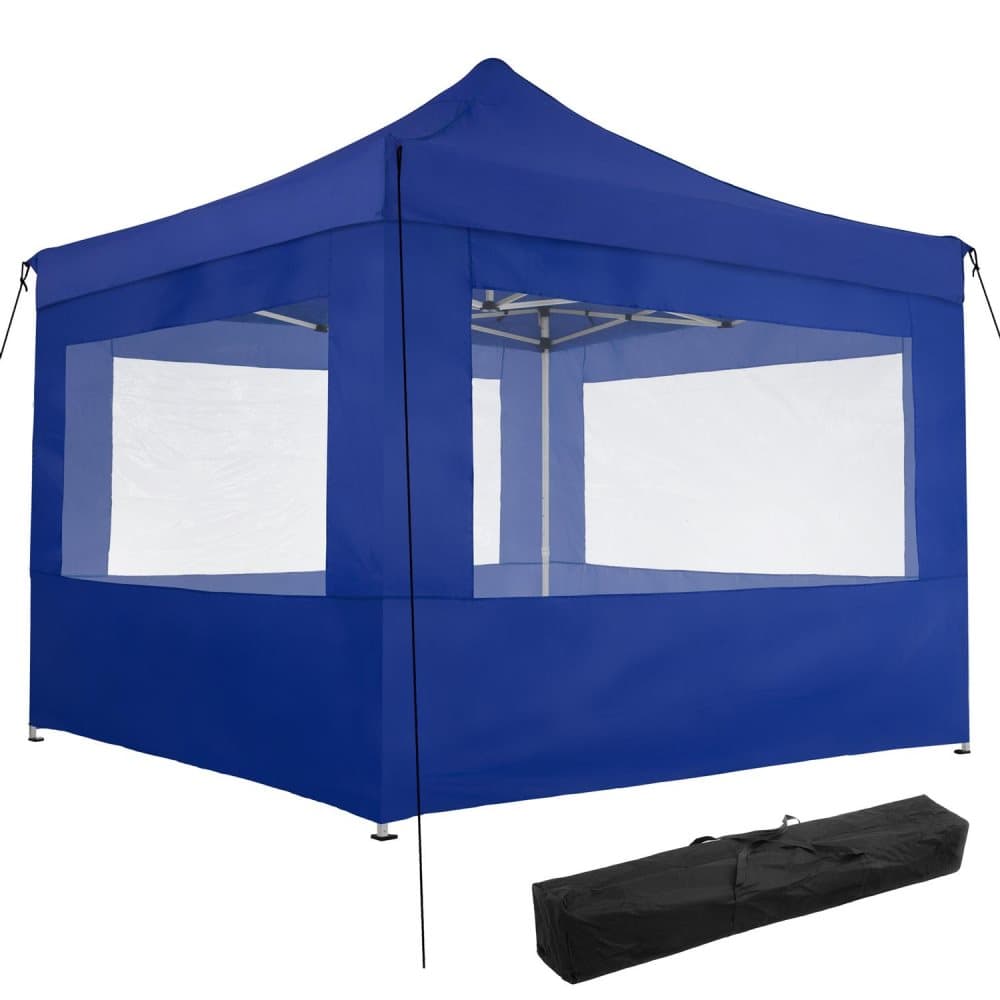 Easy up pavillon Olivia 3x3 m med 4 sidestykker - blå