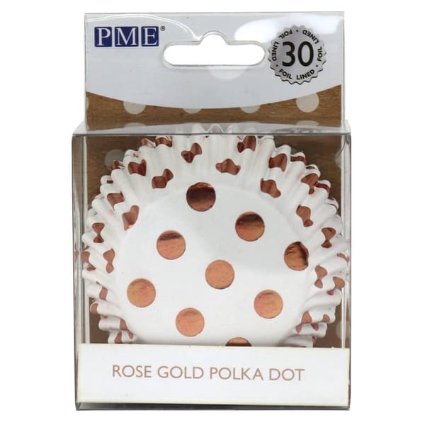 Rose Gold Foil Polka Muffinsformar 30st PME