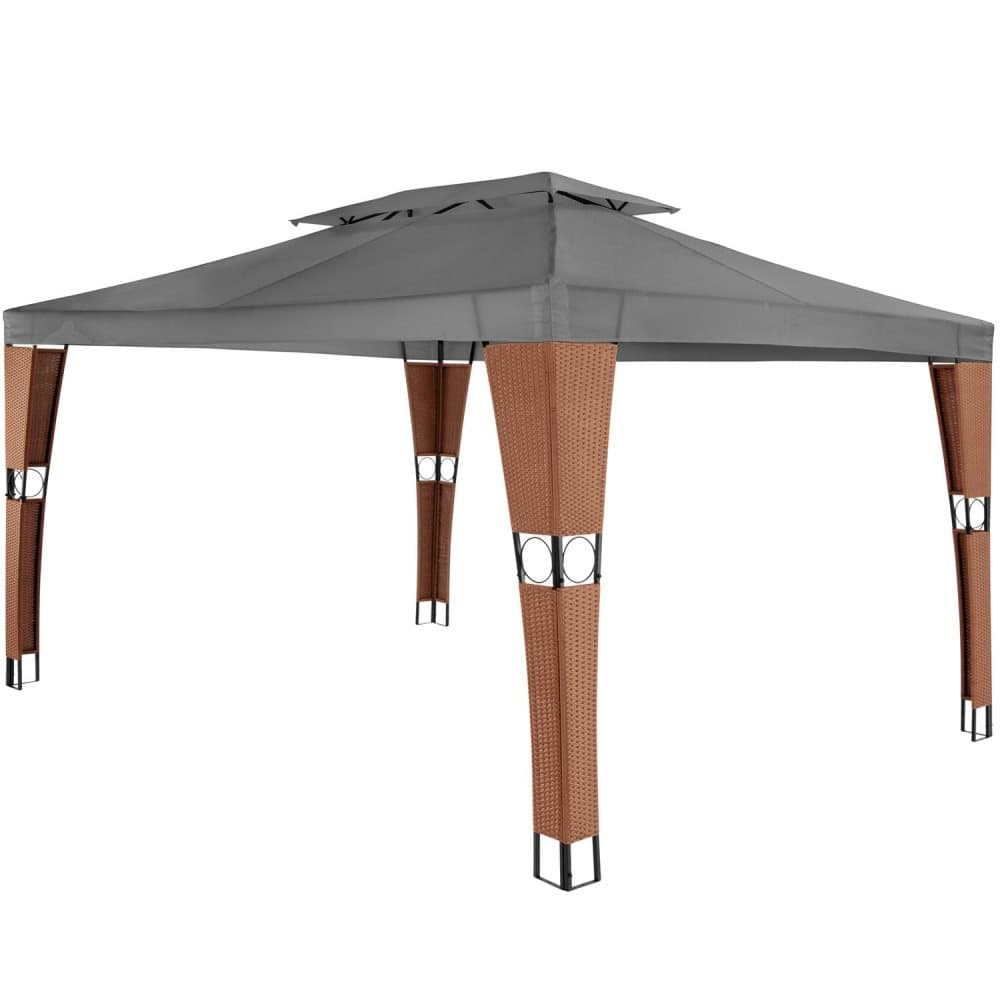 Havepavillon i polyrattan Mona 3x4m - brun/antracit