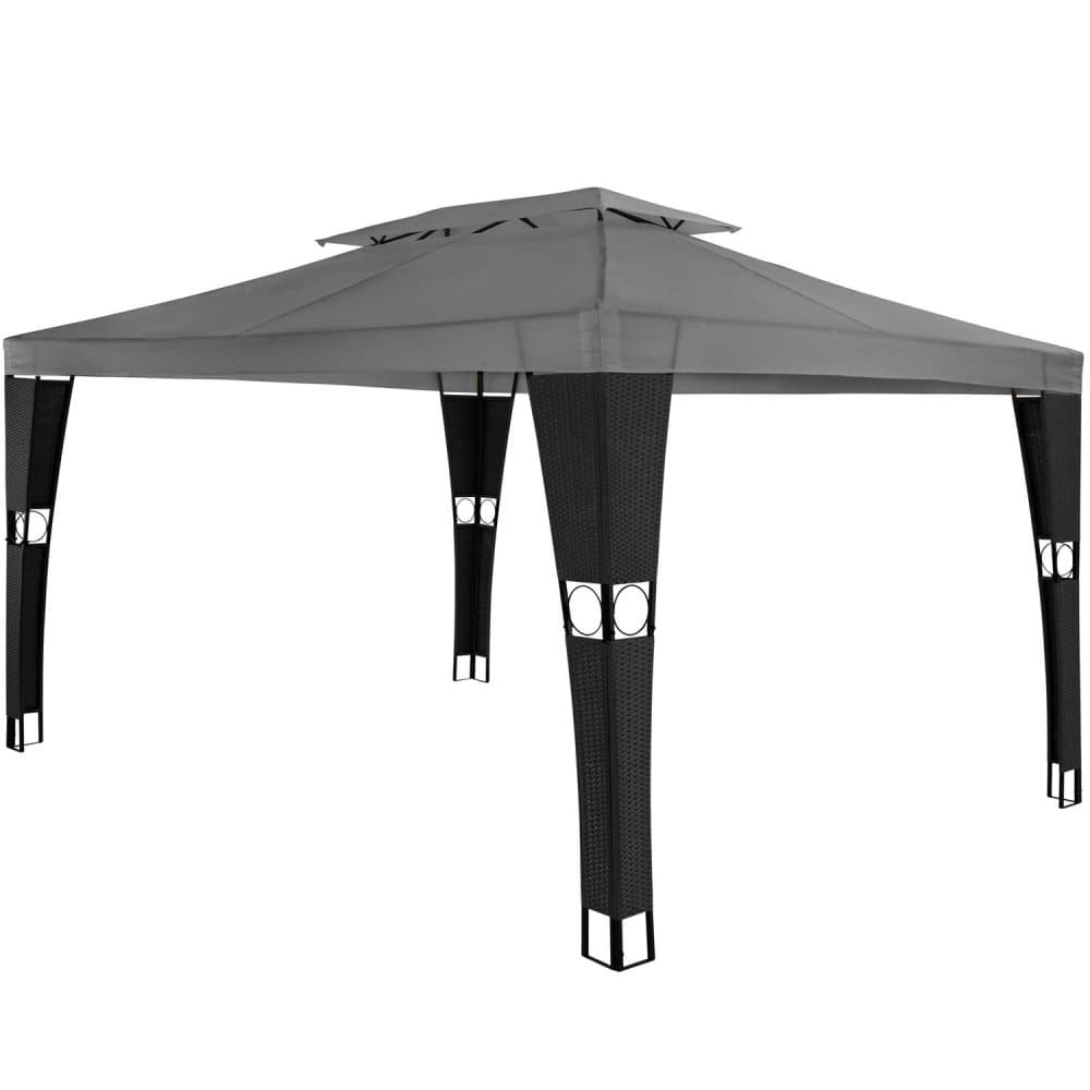 Havepavillon i polyrattan Mona 3x4m - sort/antracit