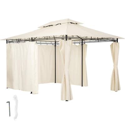 Luksus havepavillon Emine med 6 sider - creme