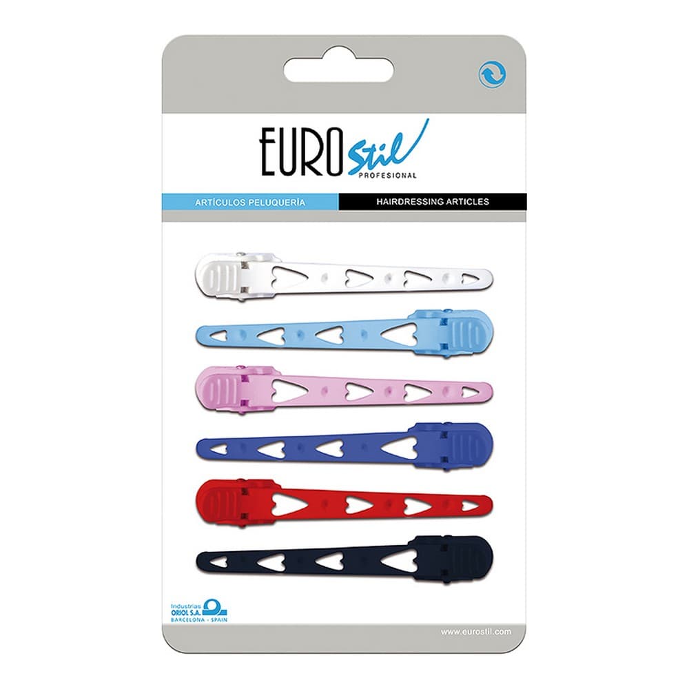 Hårklämmor Eurostil Plast Hjärta (6 uds)