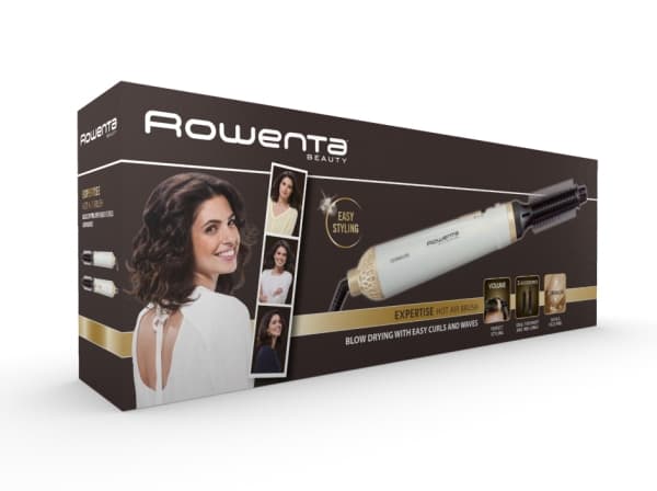 Rowenta Fashion Stylist CF3910CH, Varmluftsbørste, Varm, Hvid, Vekselstrøm, 2,1 cm, 2,5 cm