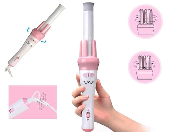 Keramisk Roterande Locktång - Rosa
