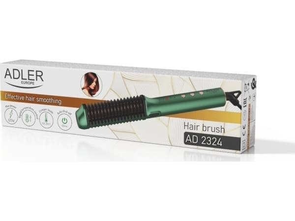 Szczotka prostująca Adler Straightening Brush AD 2324 Number of temperature settings 5, Temperature (max) 210 °C, Green