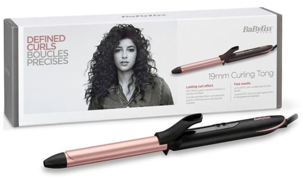 Babyliss C450E Krølltang 19 mm med 6 varmemodus Sort, Rosa gull