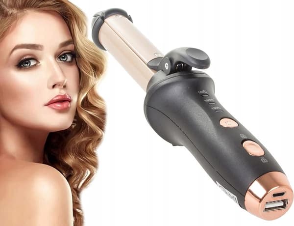 2 i 1 Professionell Hårkrullare Hair Curler Plattång Batteri Powerbank