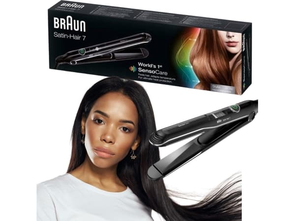 Braun Satin Hair 7 SensoCare ST780, Suoristusrauta, Lämmin, 120 °C, PTC-keraaminen lämmitin, 30 s, Musta