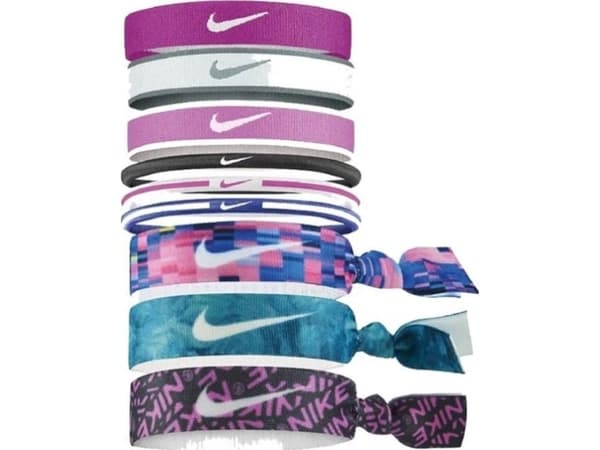 Nike Blandade hårband 9 st 3 bredder ,ulticolour