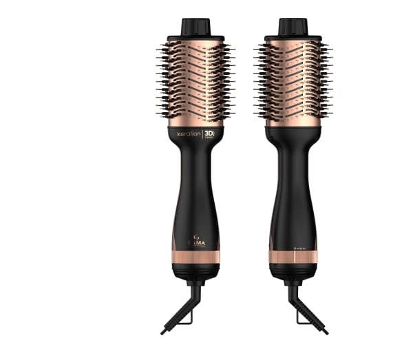 GA.MA Keration 3D, Hot air brush, Warm, Black, Gold, Hanging loop, 1100 W, 220 - 240 V