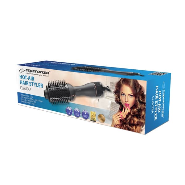 Esperanza EBL015 hårstylingverktyg Varmluftsborste Svart 1200W
