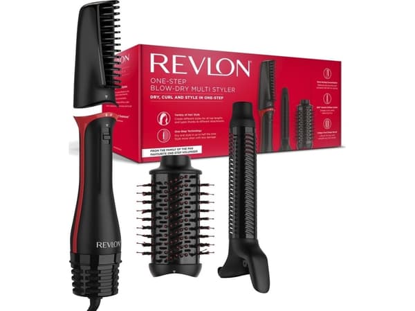 Revlon RVDR5333E, Multistyler, Varm, Knappar, Alla hår, 90 ° C, Svart, Röd