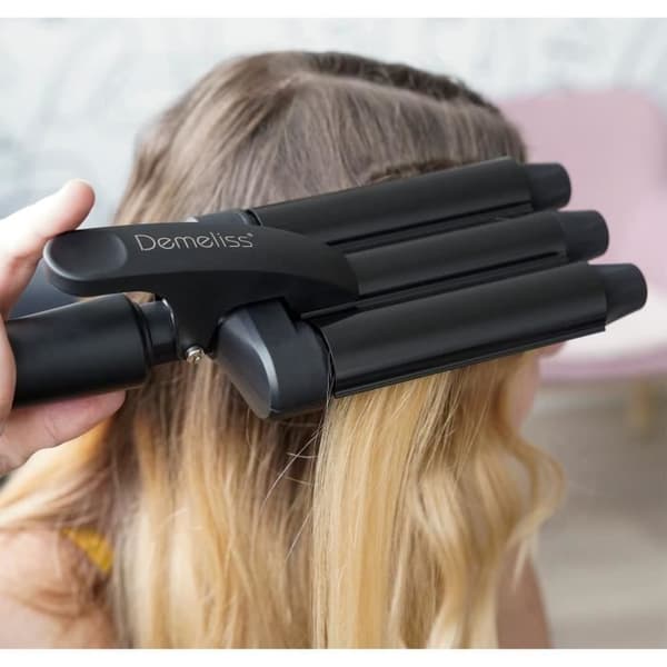 Saint Algue locktång DEMELISS WAVEs BLACK box set + vågig spraybehandling 150ml