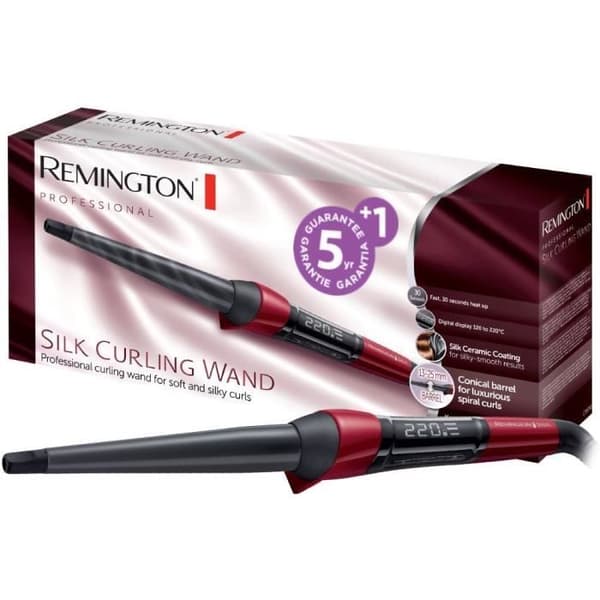 Remington CI96W1 locktång, premium silkekeramisk avsmalnande locktång med silkesprotein