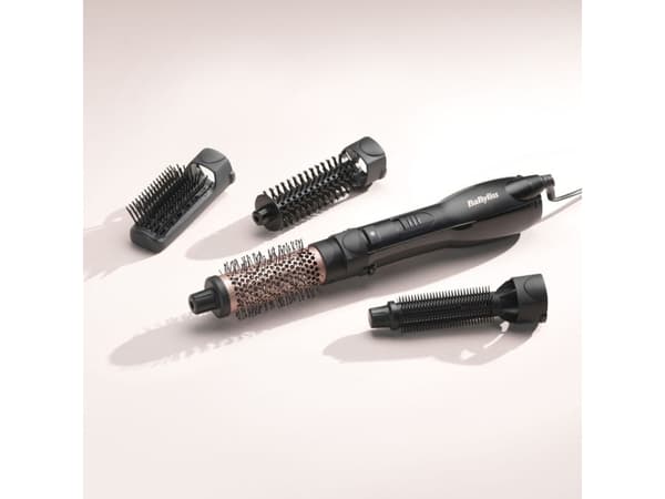 BaByliss AS122E, Varmluftsbørste, Varm, Knapper, Sort, Rosegull, Keramisk, 2,2 m