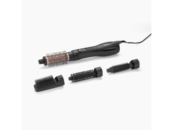 BaByliss AS122E, Varmluftsbørste, Varm, Knapper, Sort, Rosegull, Keramisk, 2,2 m Sort, Rosegull