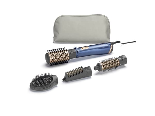 BaByliss Style Pro 1000, Varmluftsbørste, Varm, Rullefelt, Alle hårtyper, Lang, Medium, Tørt hår Gull, Teal