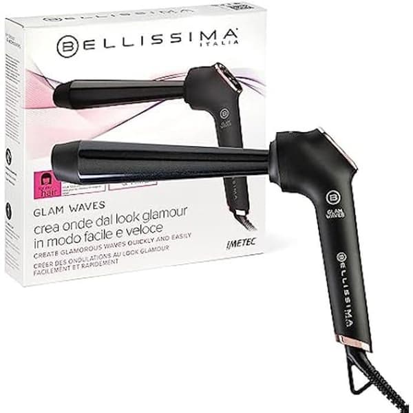 Glam Waves hårrullare - Bellissima - Konisk form - 5 temperaturer - Diamantkeramisk beläggning Svart, Rose Gold