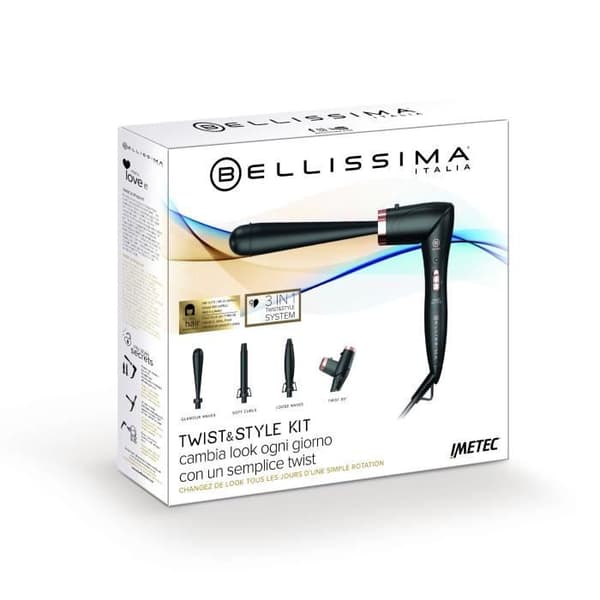 Styler - BELLISSIMA - Twist &amp; Styl Kit - Noir - Temperatur 190°C - Rotation för styling