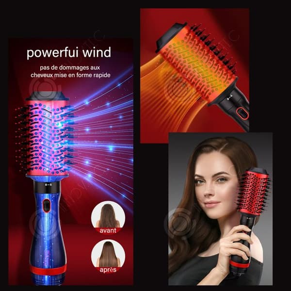 INN Termisk borste 5 i 1 1000w 220v 21-30mm oskadlig curling stav blåsande kam multifunktion elektrisk luftkam