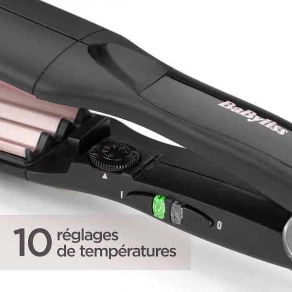 Präglingsjärn - BABYLISS 2165CE - 35 mm breda plåtar - 10 temperaturer - Värmebeständiga spetsar