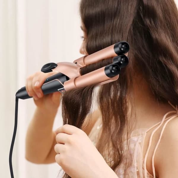 BESTOPE PRO 5 i 1 locktång set - 3 tunna locktång för stora lockar keramiska locktång med olika tillbehör
