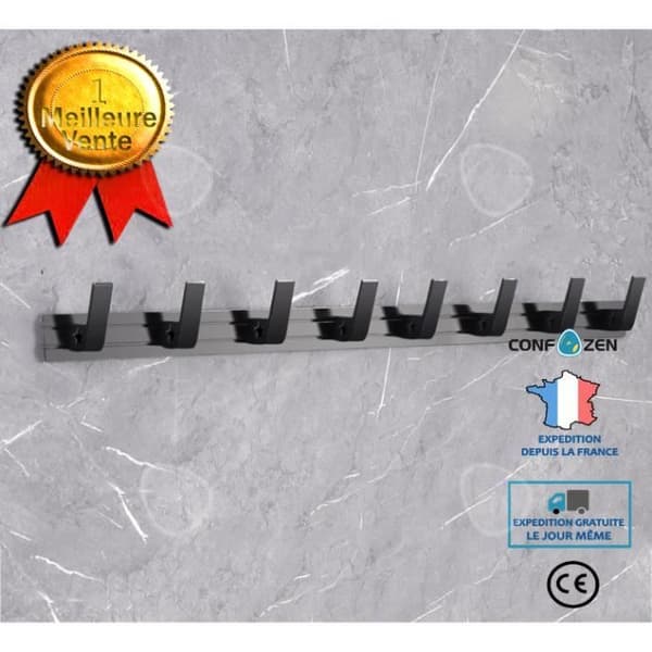 CONFO® Row-klädkrokar Klädkrokar utan perforerade klädkrokar väggklädselkrokar space klädkrokar aluminium klädkrokar svarta klädkrokar klädkrokar