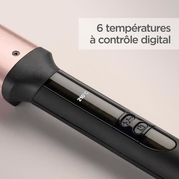 Locktång - BABYLISS - C457E - Oval - 6 temperaturer - 210°C - Rosa och svart