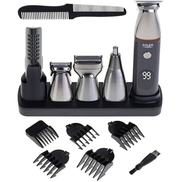 Underhållssats för män - ADLER EUROPE - Barber Set 5 i 1 - Skäggtrimmer - Rakhyvel - Hårklippare