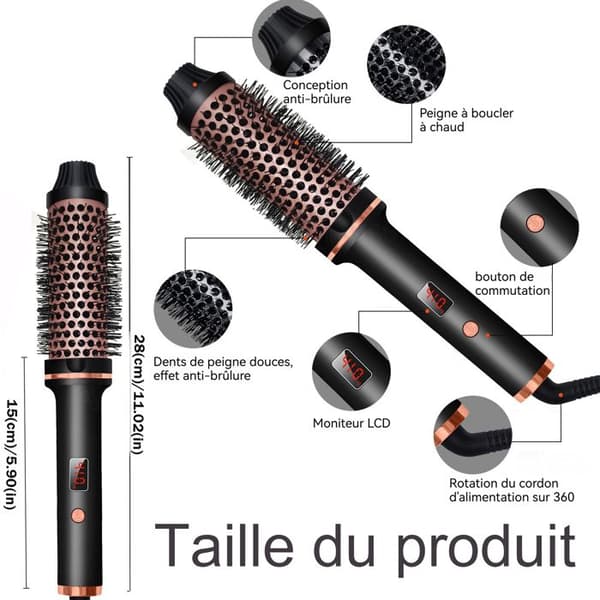 220V locktång 38mm Storlek Rolling Rod Large Curly Bangs Permanent Wand 290-410 Degree Fahrenheit LED Display