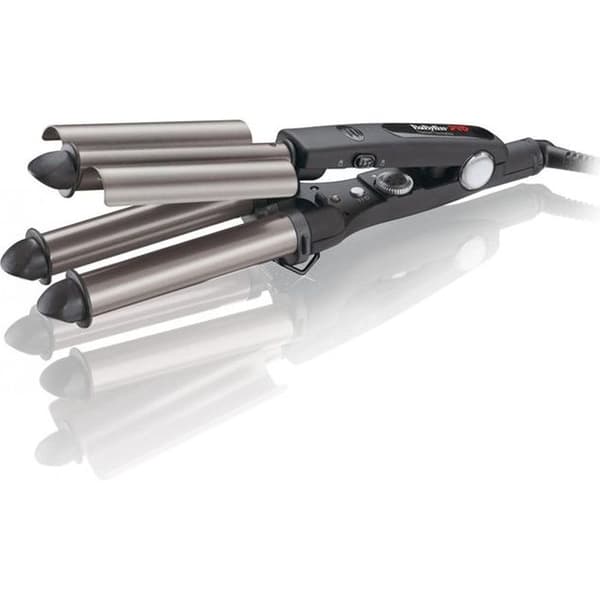 Babyliss Pro, trippelgrenat vågigt järn, Ref BAB2269TTE 140 ° -220 °, Wave-funktion, Titanium-Tourmaline 19mm, 22mm