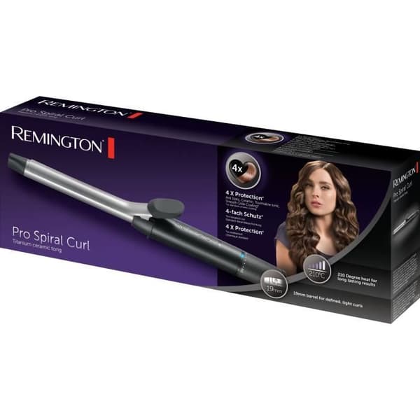 REMINGTON CI5519 PRO SPIRAL CURL-tång - 210°C - 8 temperaturer - 19 mm rör - svart