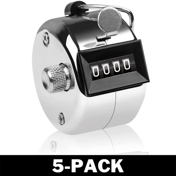 Metal tæller - Mekanisk tæller sølv 5-Pack