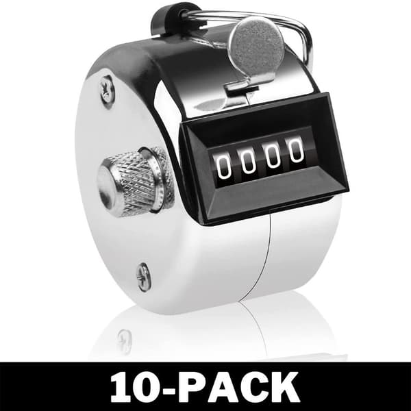 Metal tæller - Mekanisk tæller sølv 10-Pack